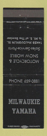 Matchbook Cover - Milwaukie Yamaha Motorcycles Snowmobiles OR