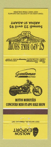 Matchbook Cover - St Apo Bike Show Motorcycles 1995 St Agapit QC Molson beer