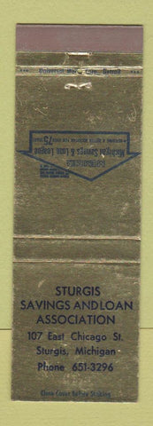 Matchbook Cover - Sturgis Savings and Loan MI