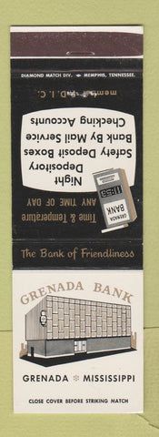 Matchbook Cover - Grenada Bank MS