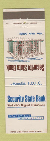 Matchbook Cover - Security State Bank Starkville MS