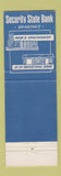 Matchbook Cover - Security State Bank Starkville MS