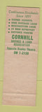 Matchbook Cover - Cornhill Savings Loan U tica NY