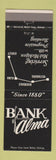 Matchbook Cover - Bank of Alma MI