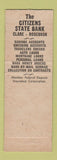Matchbook Cover - Citizens State Bank Clare Rosebush MI