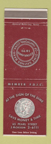 Matchbook Cover - Dime Savings Bank Hartford CT