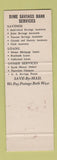 Matchbook Cover - Dime Savings Bank Hartford CT