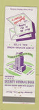 Matchbook Cover - Security NATional Bank Detroit MI Bellevue Nashville MI