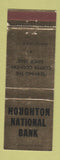 Matchbook Cover - Houghton National Bank MI