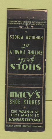 Matchbook Cover - Macy's Shoe Store Kansas City MO feature WEAR