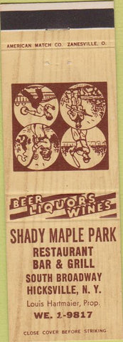 Matchbook Cover - Shady Maple Park Hicksville NY