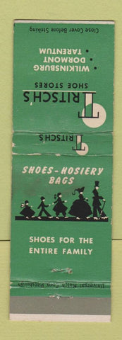 Matchbook Cover - Tritsch's Shoe Stores Wilkinsburg Dormont Tarentum PA WEAR