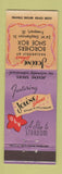 Matchbook Cover - Jolene Shoes Borchers Shoe Box Freeport IL