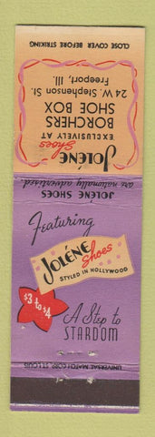 Matchbook Cover - Jolene Shoes Borchers Shoe Box Freeport IL