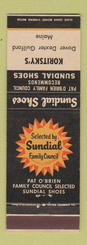 Matchbook Cover - Sundial Shoes Koritsky's Dover Dexter Guilford ME