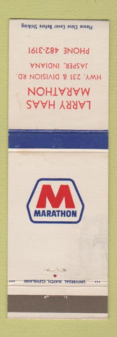 Matchbook Cover - Marathon oil gas Larry Haas Jasper IN WEAR