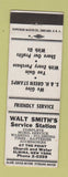 Matchbook Cover - Walt Smith's Mobil oil gas Elmira NY