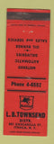 Matchbook Cover - LB Townsend Mobil oil gas Ithaca NY