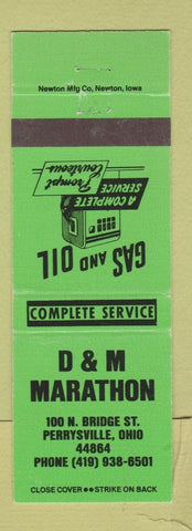 Matchbook Cover - D&M Marathon oil gas Perrysville OH