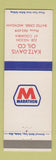 Matchbook Cover - Marathon oil gas Katz Davis Battle Creek MI