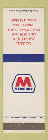 Matchbook Cover - Marathon oil gas College Findlay