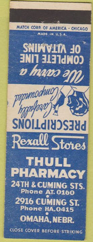 Matchbook Cover - Thull Drugs Omaha NE green