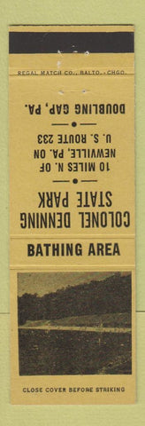 Matchbook Cover - Colonel Denning State Park Doubling Gap PA YELLOW