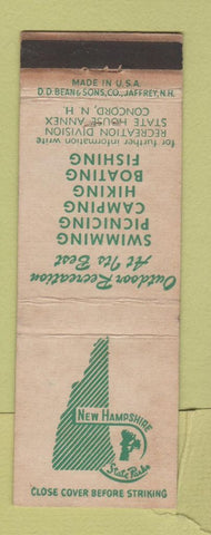 Matchbook Cover - New Hampshire State Parks Concord NH DD Bean WEAR