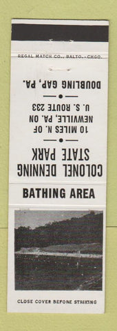 Matchbook Cover - Colonel Denning State Park Doubling Gap PA WHITE