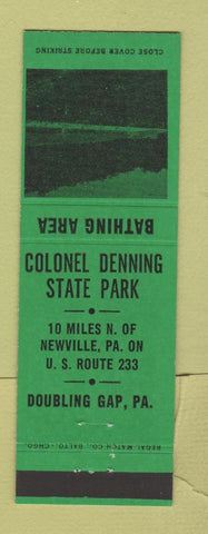 Matchbook Cover - Colonel Denning State Park Doubling Gap PA GREEN