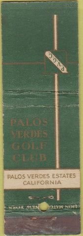 Matchbook Cover - Palos Verdes Golf Club CA