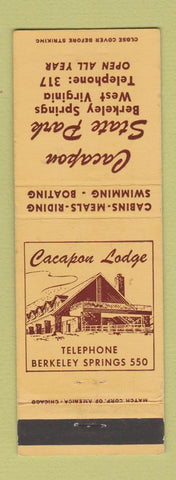 Matchbook Cover - Cacapon State Park Berkeley Springs WV
