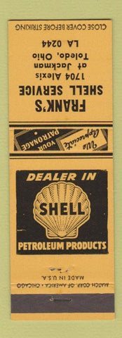 Matchbook Cover - Frank's Shell oil gas Toledo OH