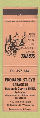 Matchbook Cover - Shell oil gas Edouard St Cyr St Cyrille de Wendover QC