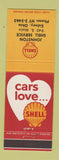 Matchbook Cover - Shell oil gas Johnston Sidney OH