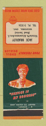 Matchbook Cover - Shell oil gas Jack Bradley Wexford ON