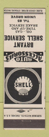 Matchbook Cover - Shell oil gas Bryant Union Grove WI