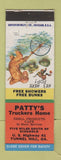 Matchbook Cover - Patty's Truckers Home Shell oil gas Tunnel Hill GA