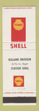 Matchbook Cover - Rolland Brodeur Shell oil gas St Pie Co Bagot QC