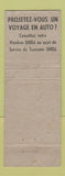 Matchbook Cover - C Cloutier Shell oil gas Quebec City QC