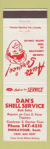 Matchbook Cover - Dan's Shell oil gas Endeavour SK