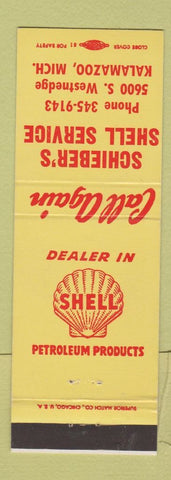 Matchbook Cover - Schieber's Shell oil gas Kalamazoo MI