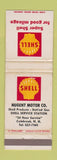 Matchbook Cover - Shell oil gas Nugent Motors Colebrook NH WEAR