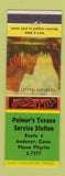 Matchbook Cover - Palmer's Texaco oil gas Andover CT