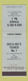 Matchbook Cover - Geo & Del's Texaco oil gas Galesburg IL WEAR
