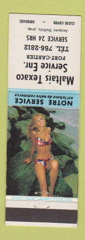 Matchbook Cover - Maltais Texaco oil gas Port Cartier QC pinup