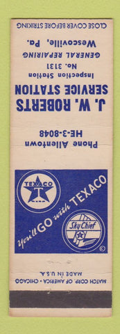 Matchbook Cover - JW Texaco oil gas Wescoville PA