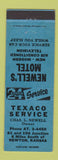Matchbook Cover - Newell's Motel Texaco oil gas Newton KS