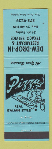 Matchbook Cover - Dew Drop In Texaco oil gas Milton ON pizza