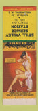 Matchbook Cover Still Valley Texaco oil gas Phillipsburg NJ pinup PRINTING ERROR